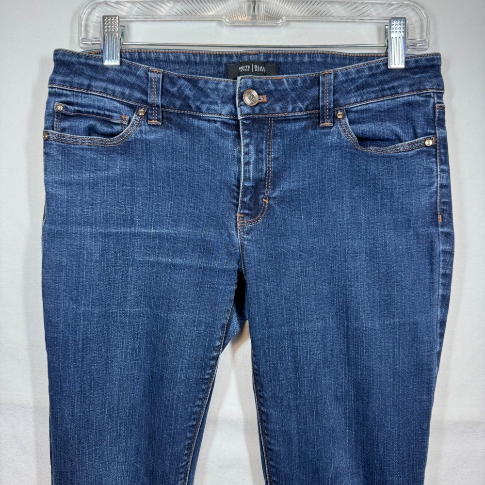 White House Black Market Skimmer Jeans‎ Dark Wash Zipper Ankle Blue Size 6